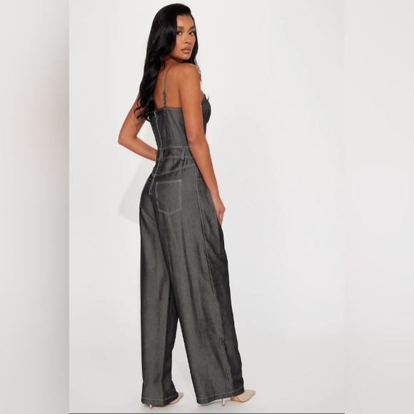 NYC Living Denim Jumpsuit| Various Sizes| Dark Wash - Picture 2 of 11
